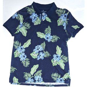 American Eagle Outfitters Men’s Casual Floral Print Cotton Polo Shirt Size Large